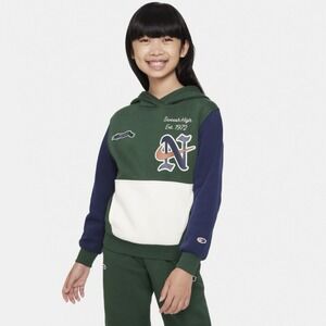 Rare Youth Nike Swoosh‎ High Patched Multi-color Hoodie Sweatshirt Colorblock L